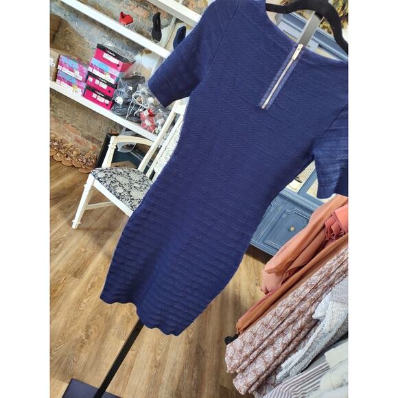 Karen Millen Designer Bodycon Blue Dress Size 2 Blue - Picture 10 of 11